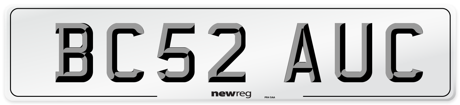 BC52 AUC Number Plate from New Reg
